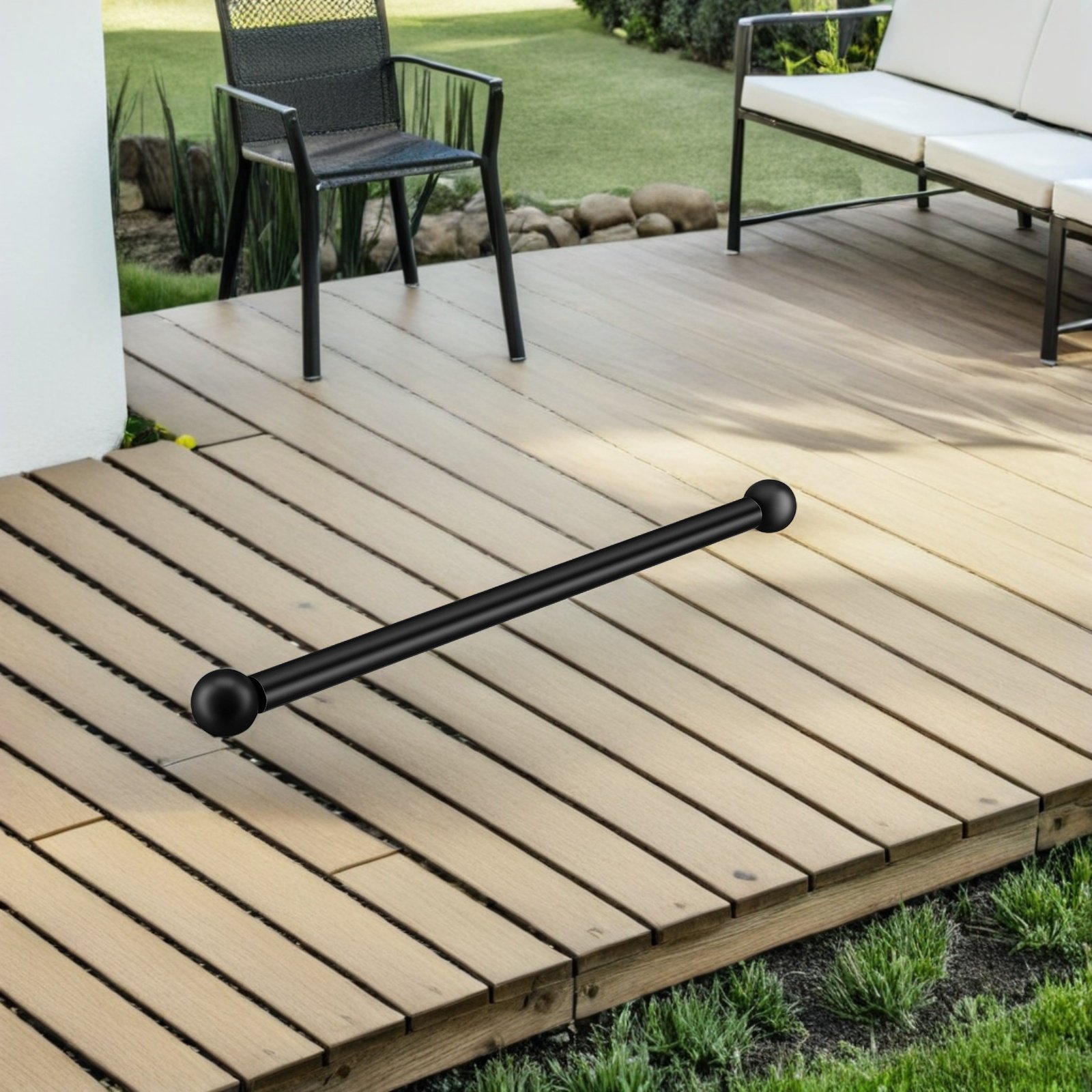 Outdoor Lighting Patio - 2 stuks lampenpaal-kruisarm, zwart metaal, vervangende