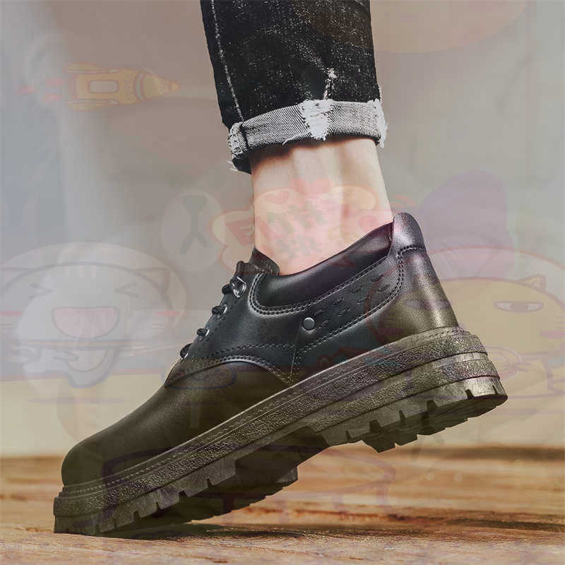 Outdoor Lighting Design Ideas - Donker natuurlijk leer Mode-sneakers Tennis Herensneakers