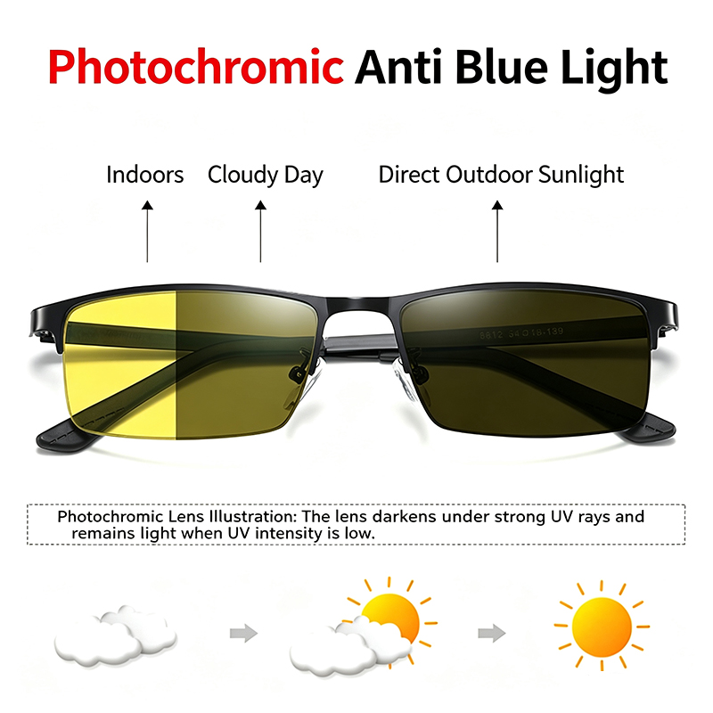 Outdoor Lighting Yellow - Gele nachtzicht fotochromatische blauwlichtfilterende bril voor