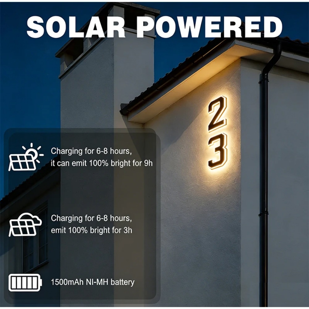 Nieuw zonne-adresbord LED-huis - Outdoor Lighting Architectural recensie en prijs