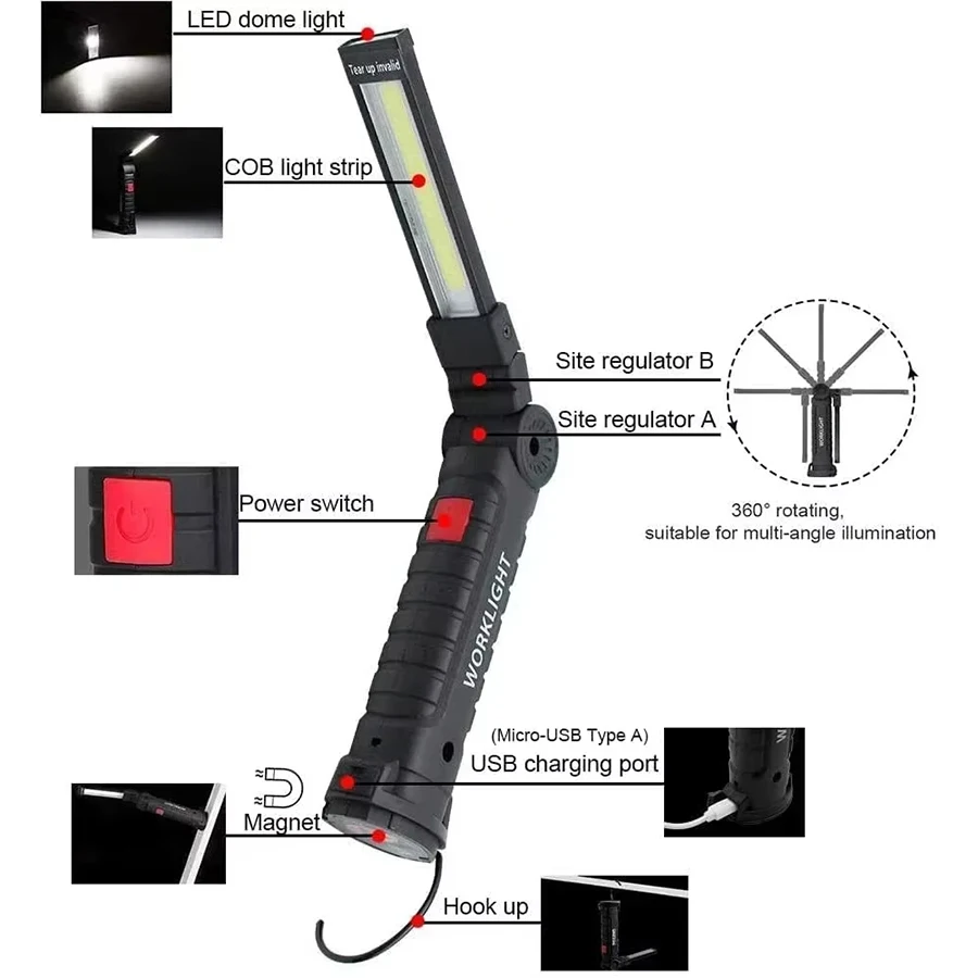 Nieuwe draagbare COB LED-zakla - Outdoor Lighting Usb recensie en prijs