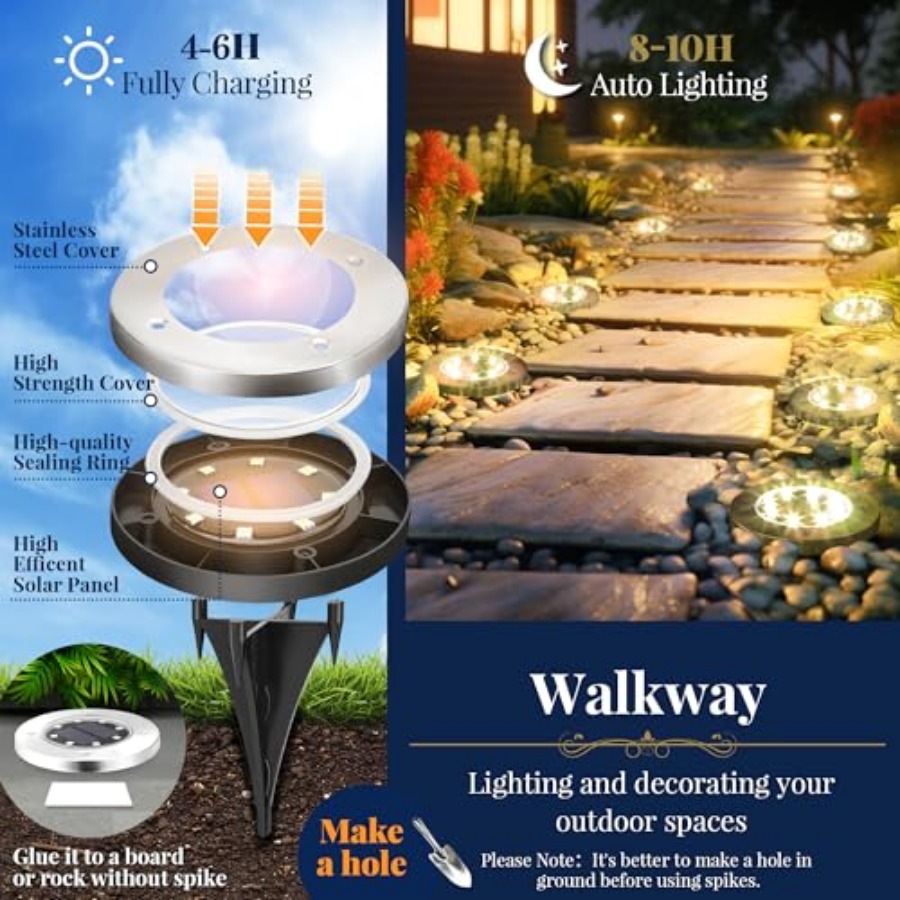 Solar Ground Lights Solar Ligh - Outdoor Lighting Patio recensie en prijs
