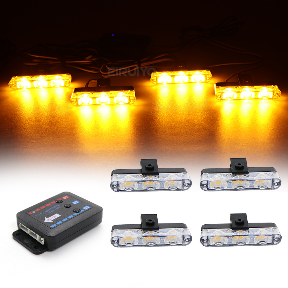 4x 3 LED Grill Auto LED Strobo - Outdoor Lighting Yellow recensie en prijs