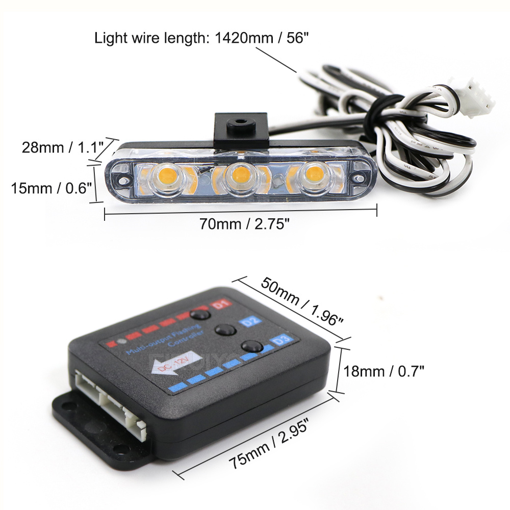 4x 3 LED Grill Auto LED Strobo - Outdoor Lighting Yellow recensie en prijs